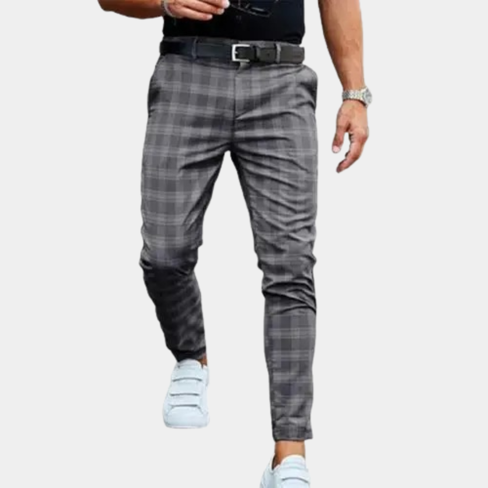 DELMO – Tailored Check Pants for Men