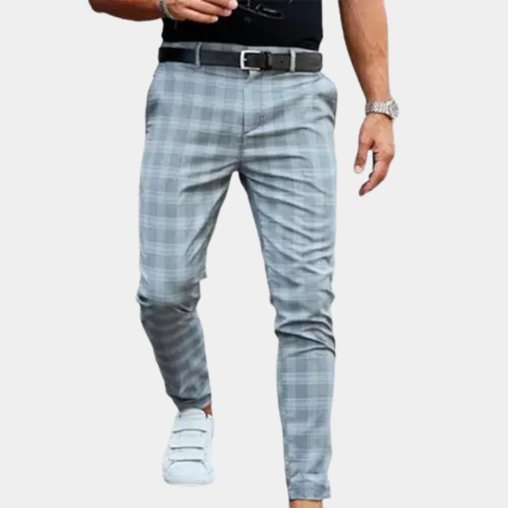 DELMO – Tailored Check Pants for Men