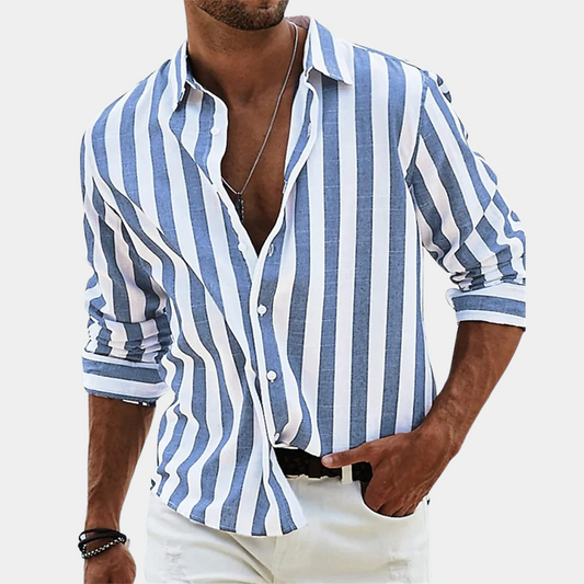 NIVARO – Classic Striped Casual Shirt for Men