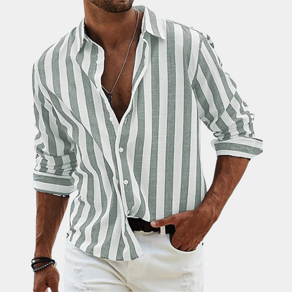 NIVARO – Classic Striped Casual Shirt for Men