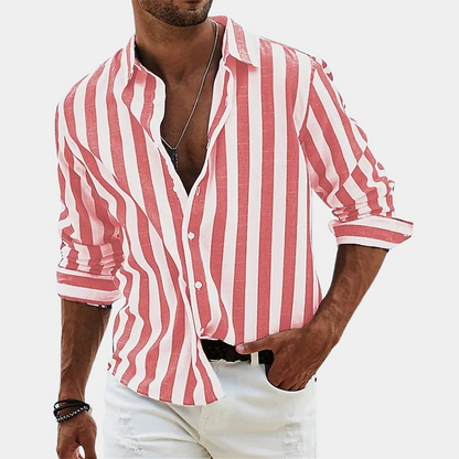 NIVARO – Classic Striped Casual Shirt for Men