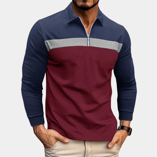 VARNEL – Long Sleeve Polo Shirt for Men