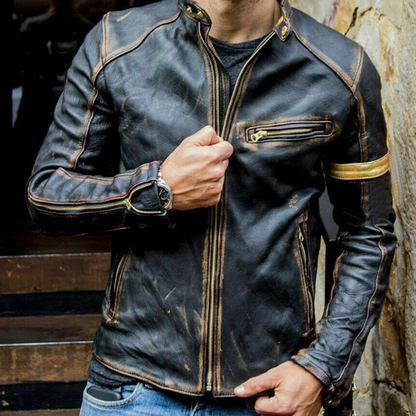 RENZO – Modern Zip-Up Denim Jacket for Men