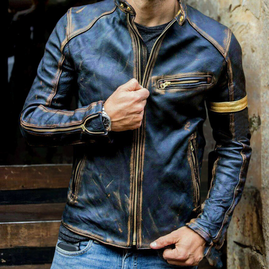 RENZO – Modern Zip-Up Denim Jacket for Men