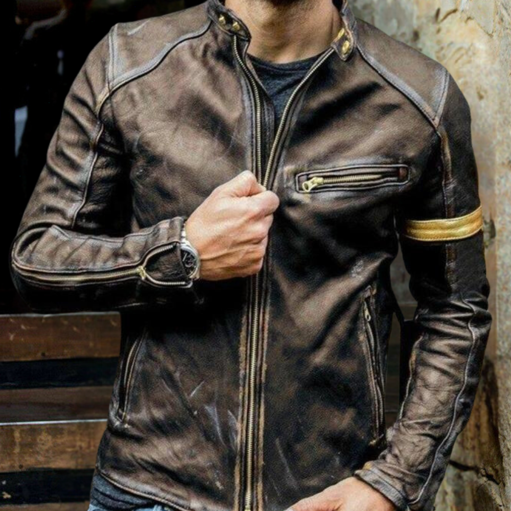 RENZO – Modern Zip-Up Denim Jacket for Men