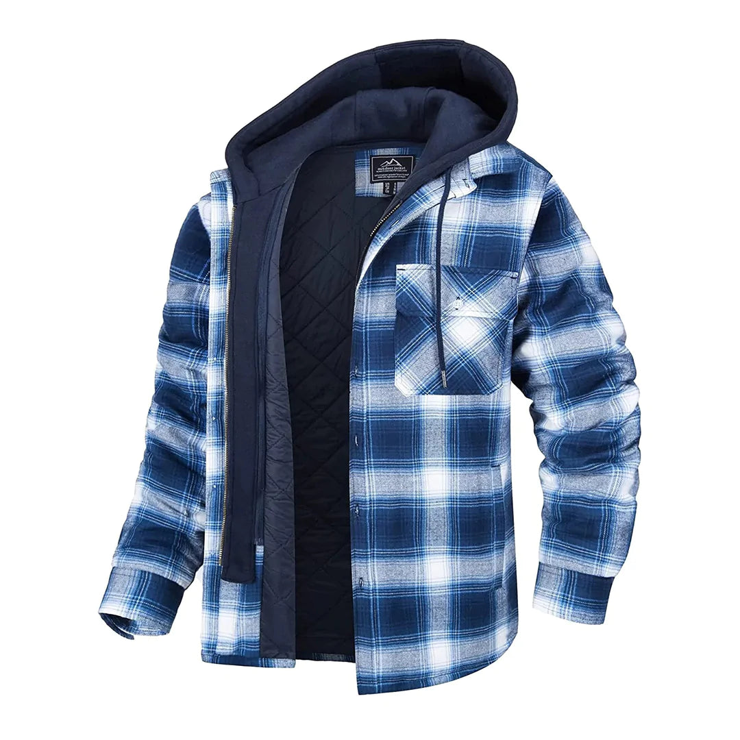 FIORENZO – Men's Stylish Checked Hooded Jacket