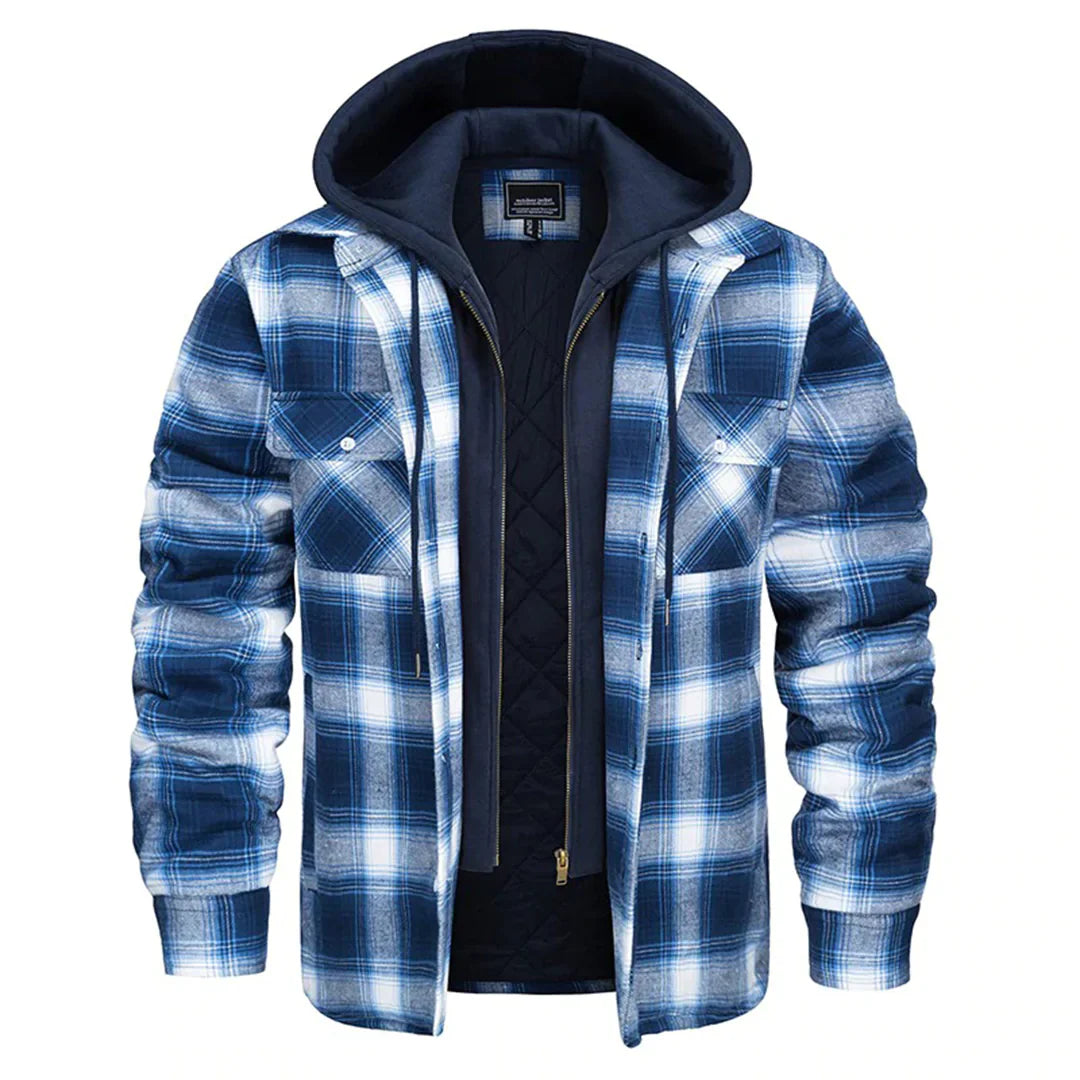 FIORENZO – Men's Stylish Checked Hooded Jacket