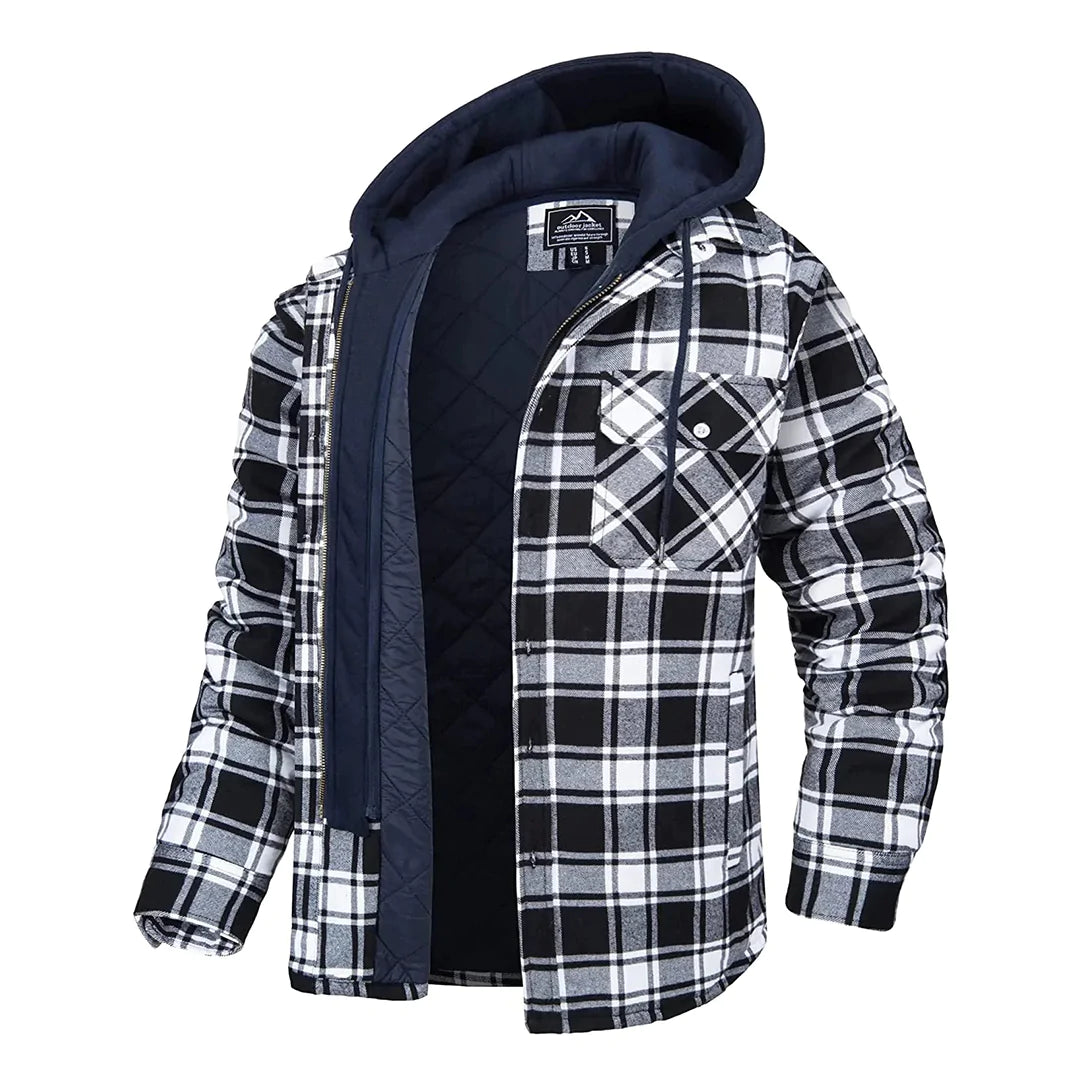 FIORENZO – Men's Stylish Checked Hooded Jacket