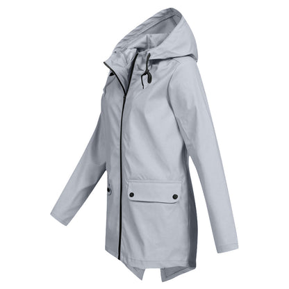 NOELLE – Long Hooded Raincoat for Women