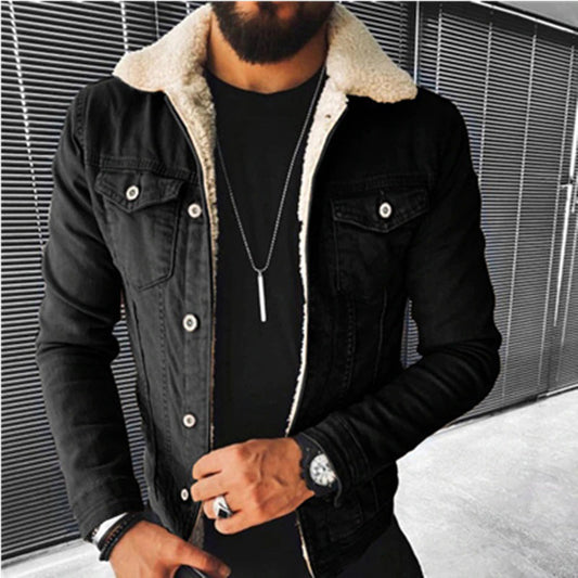 DENVER – Men's Denim Jacket with Faux Fur Lining