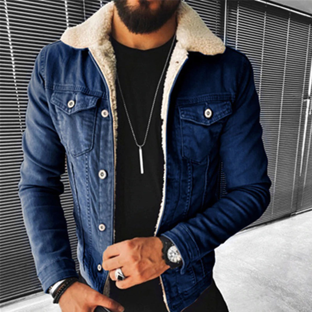 DENVER – Men's Denim Jacket with Faux Fur Lining