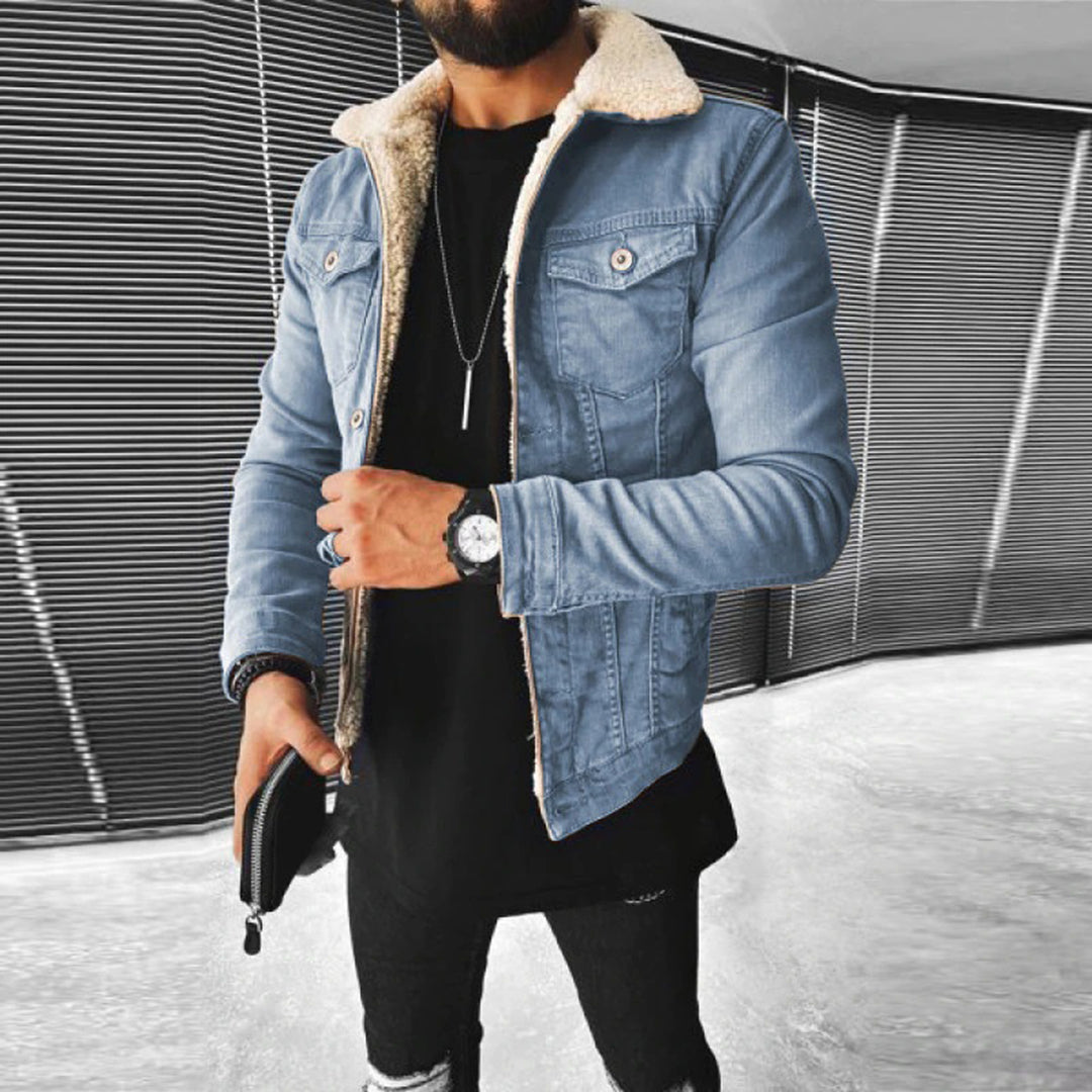 DENVER – Men's Denim Jacket with Faux Fur Lining