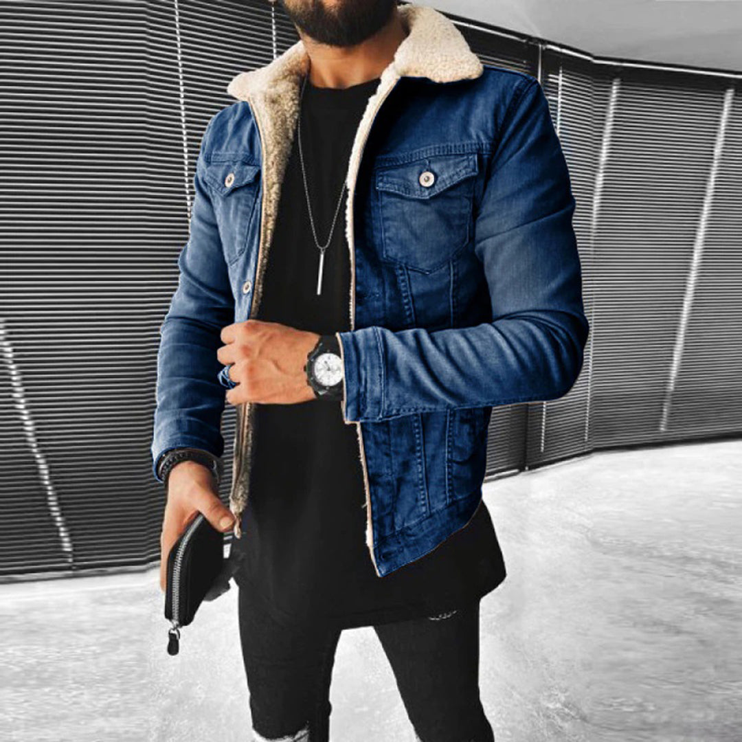 DENVER – Men's Denim Jacket with Faux Fur Lining