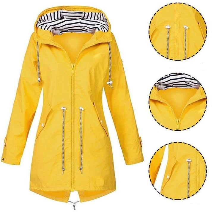 ZENDRA - Waterproof Long Raincoat for Women